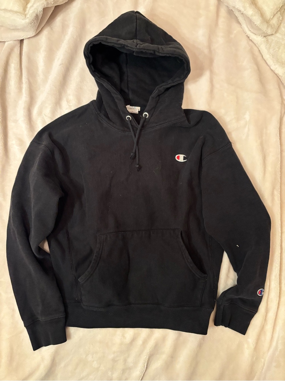Champion Black Pullover Hoodie with Classic C Logo